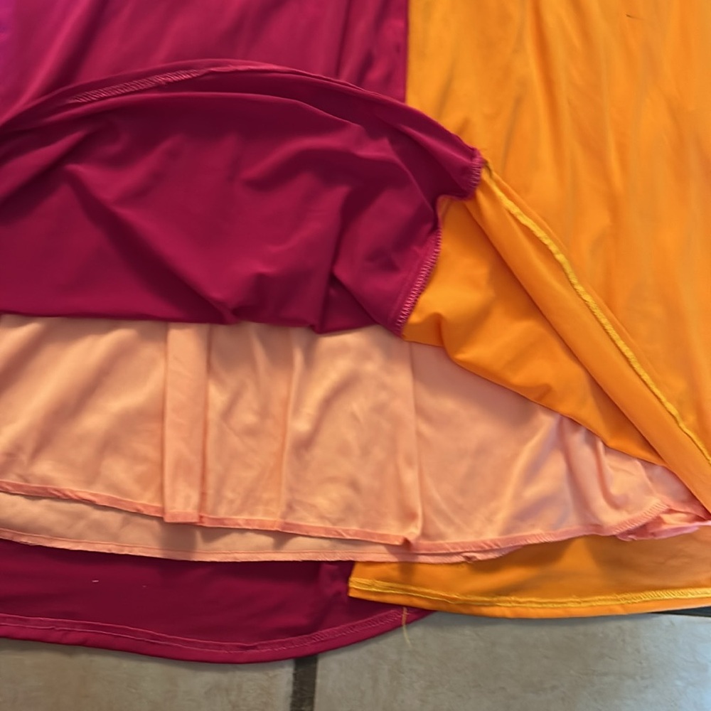 Cayro measures small Vibrant Pink and Orange Women's Dress - Picture 8 of 12